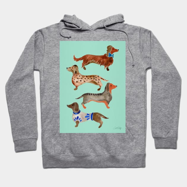 Blue Dachshunds Hoodie by CatCoq